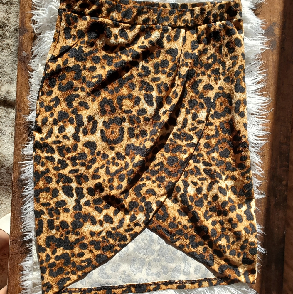 Leopard wrap skirt